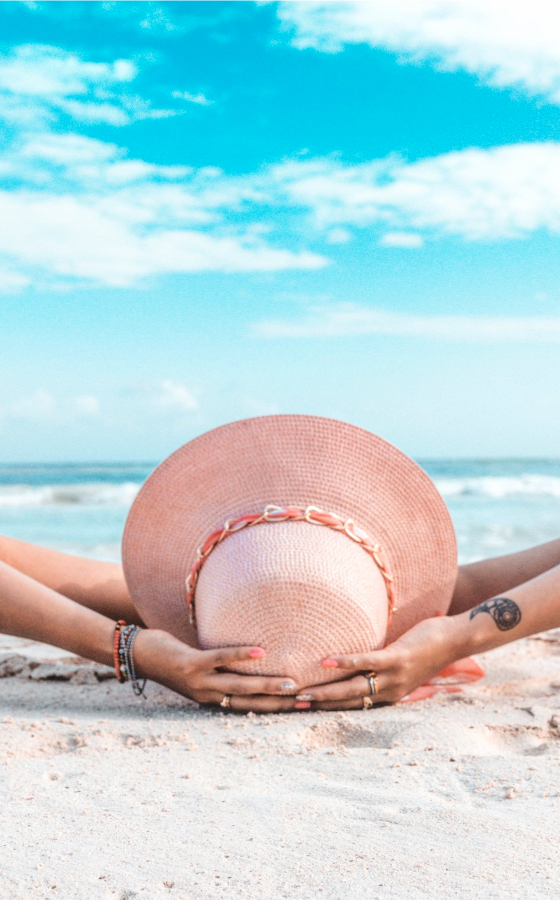 beach hat on the beach